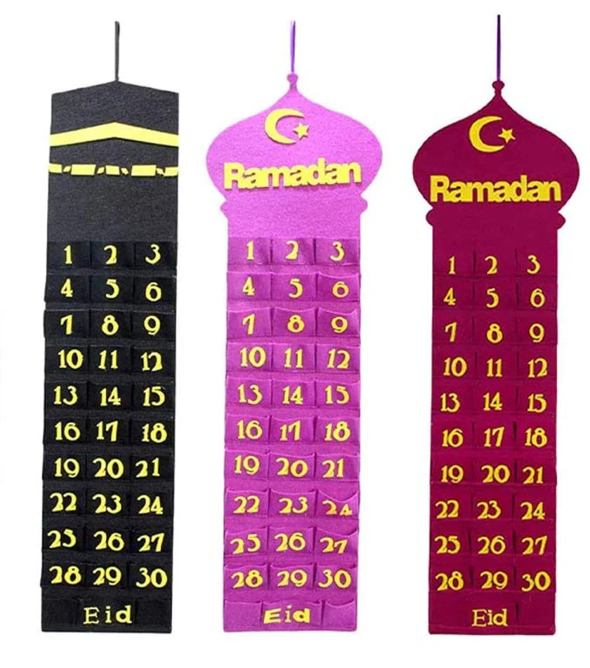 Eid Mubarak Calendar Felt Ramadan Wall Hanging Numbered Countdown Calendar Felt Eid Mubarak Advent Calendar 2022