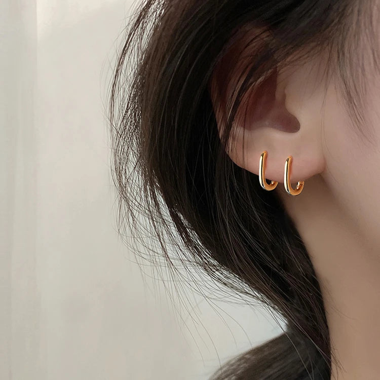 Minimalism Jewellery S925 Sterling Silver Small Tiny Hoops Huggies Earrings Women