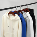 330g Men's Long Sleeve Hoodie Popular Autumn and Winter Solid Color Cotton Thick Sweater with Embroidered Print 100% Cotton