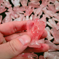 Huiying Arrived handmade natural rose quartz carved statue for home decoration Crafts