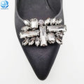 Factory Price Good Quality Rhinestone Shoes Brooch Metal Alloy Crystal Shoe Buckle for Ladies Pumps Heels Sandals Decoration