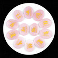 HZ 12 Piece Natural Amethyst Agate Stone Set Gemstone Carved Zodiac Patterns Engraved Tiger Eye Chakra Stones Reiki Stone