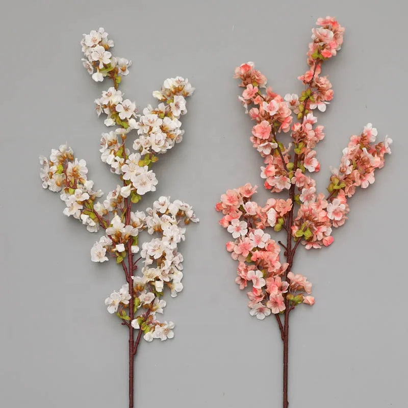 Q-1033 Fancy Single Silk Artificial Cherry Blossom Flowers for Wedding Decoration