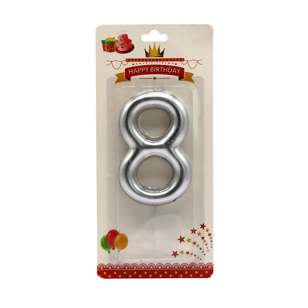 Numeral Candles Number 0-9 Cake Cupcake Topper Happy Birthday Easter New Year Multicolor Blister Card Paraffin Wax Candle