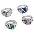 Hot Sales Attack Anime Blue Liberty Wing Metal Ring Survey Corps Adjustable Opening Ring