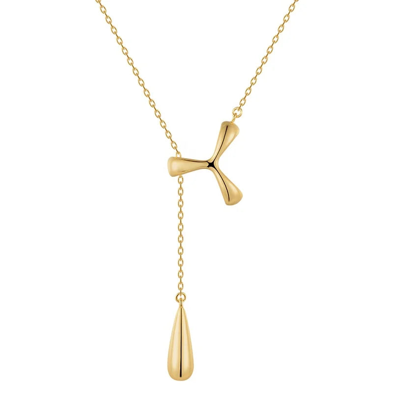 Original Design 18K Gold Plated Brass Jewelry Windmill Drip Pendants for Women Party Collares Para Mujer Punk Necklaces P223328