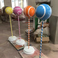 Life Size Pop Art Giant Candy Lollipop Sculptures Resin Candy Large Fiberglass Candy Props Sculpture Giant Lollipop for Xmas