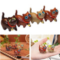 Sandalwood Handmade Handcrafted Miniature Wooden Carved Walking Cat Kitten Figurine Sculpture Statues Art Crafts