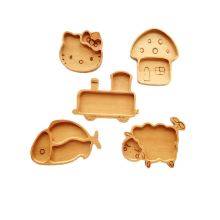 Children's Wooden Physical Trays Animal-shaped Trays Made of Non-toxic Pollution-free Natural Materials