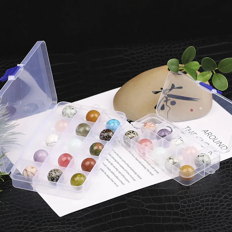 15pcs/set Crystal Ball Science Educational Stones Display Set With Gift Box Perfect for Children's Gift
