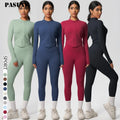 PASUXI Customized Fitness Clothing Women Sports Wear Yoga Gym Active Wear Set 2 PCS Leggings Jackets Gym Fitness Sets for Women