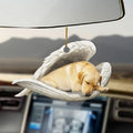 2022 New Design Sleeping Angel Wings Dog Lover Gift Car Hanging Ornament Interior Rear View Mirror Charm