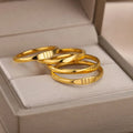 G2383 Wholesale Stainless Steel Gold Plated Signet Smooth Digital 111 to 999 1111 Angel Number Fashion Jewelry Rings