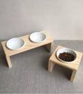 JUNJI Customized Pet Feeder with Handmade Wooden Stand Premium Quality Pet Bowl