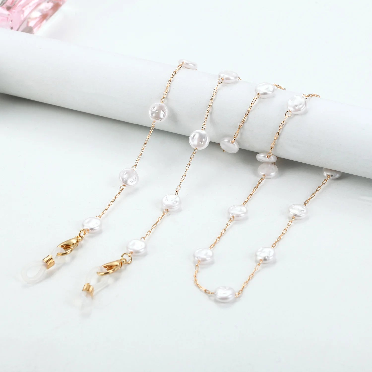 Eyewear Accessories Gold Plated Vintage Rosary Pearl Beaded Link Chain for Eyeglasses Sunglasses & Reading Glasses-Wedding Gift