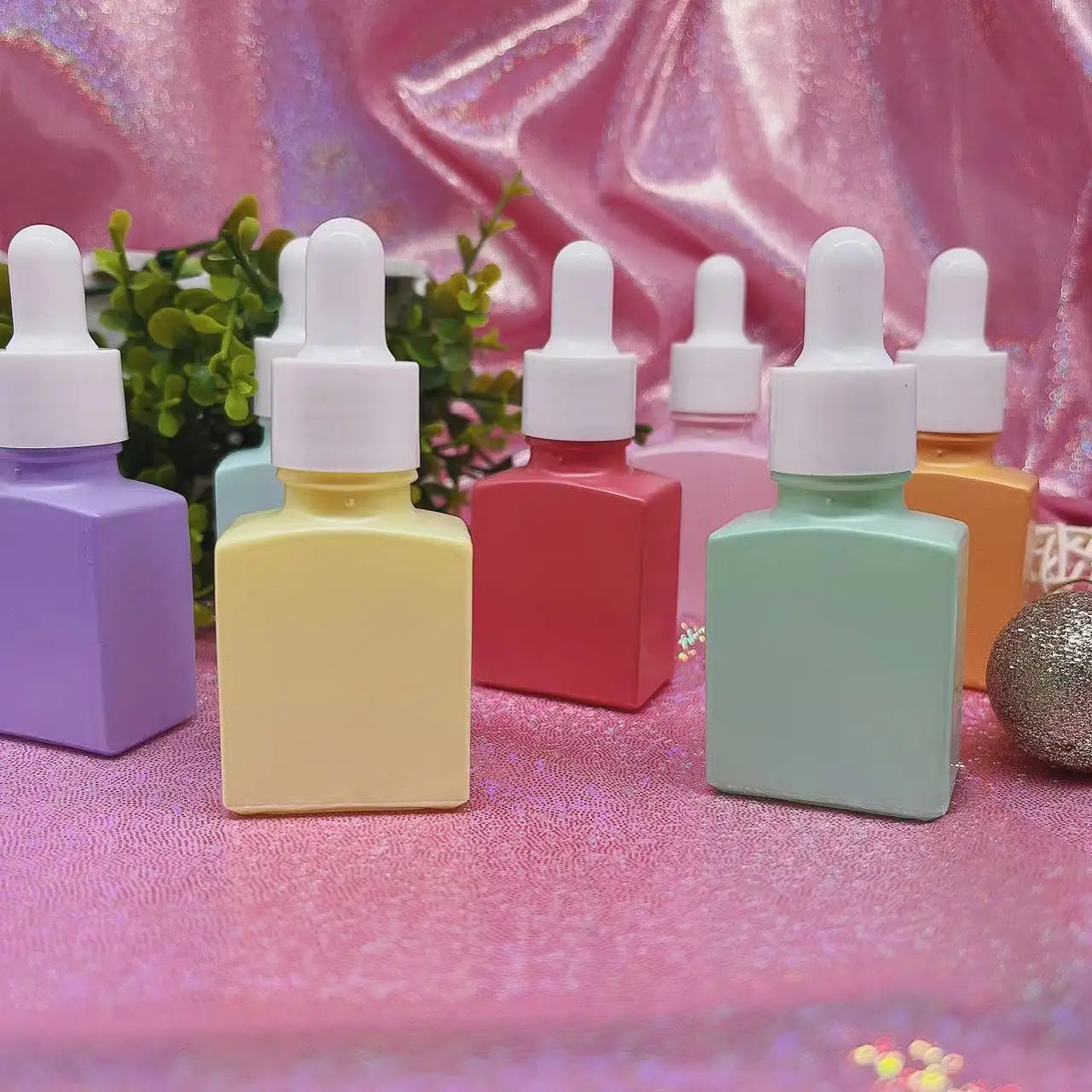 Macaron Color  Lash Primer Serum Lash Glue Super Bonder Empty square  Bottle Can Custom logo