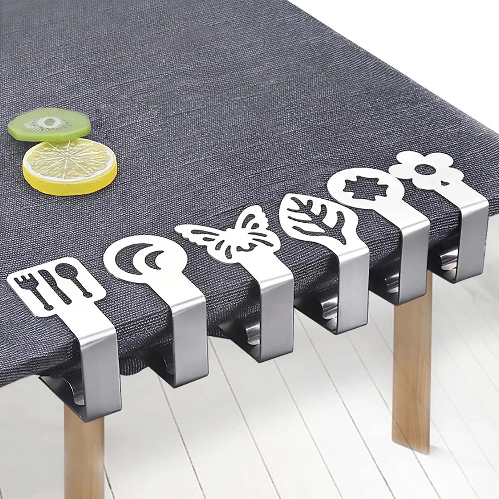 Stainless Steel Tablecloth Clips Decorative Leaf Flower Tablecloth Holder Non-slip Table Cover Clamps for Picnic Wedding Decor