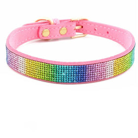 Wholesale Bling Dog Collar Diamond Microfiber Pet Necklace