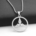 Customized Sliced Stainless Steel Round Pendant Necklace Chain SCP066