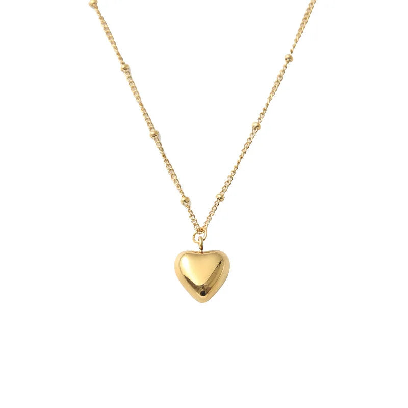 GT ODM Collar De Corazon 18K Gold Plated Stainless Steel Hollow Heart Pendant Necklace for Women