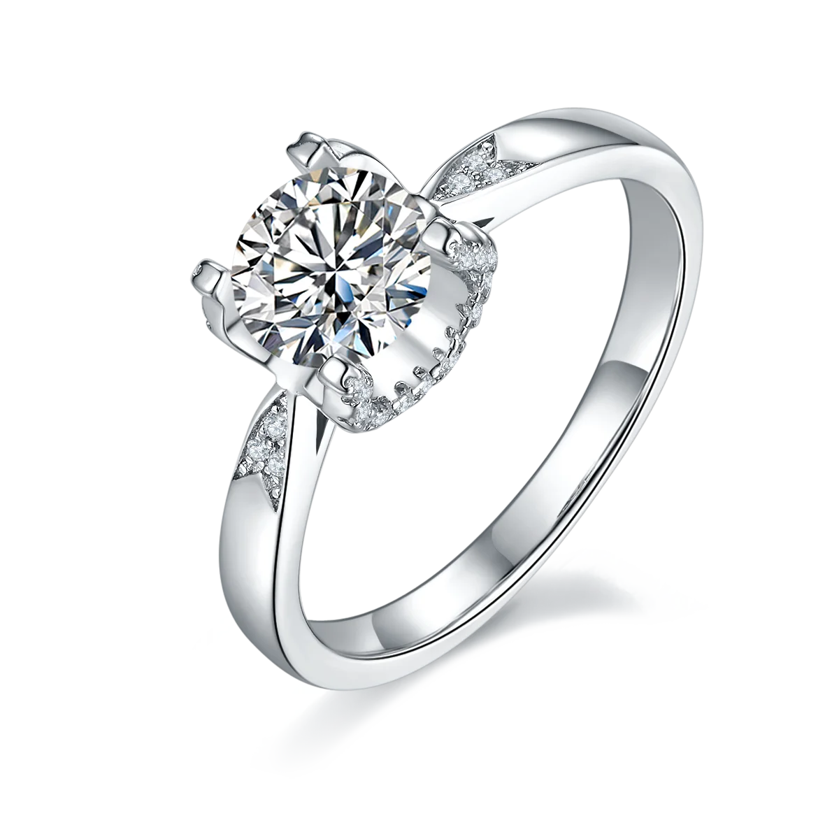 High Quality Engagement Wedding D vvs 1 Carat Moissanite Diamond 925 Sterling Silver Ring