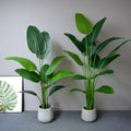 L962 Hot Sale Faked Green Bird Paradise Potted Plant in Black Pot Artificial Tropical Palm Tree for Indoor Outdoor