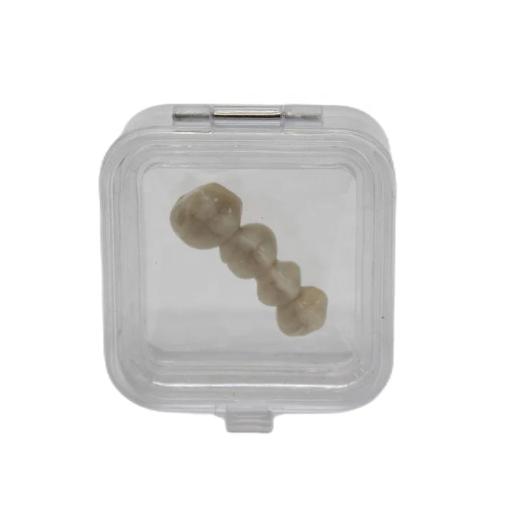 Customized Logo Square Small Clear Plastic Membrane Dental Box for Crown and Bridges