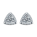 Wholesale Triangle Design Grade D Moissanite Earrings 925 Sterling Silver 0.5ct Moissanite Stud Earrings