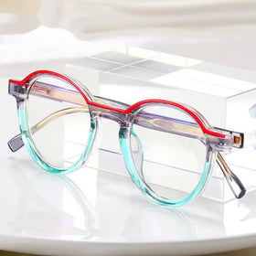 Retro Glasses Thick Insert Legs Pc Anti Blue Light Frame Designer Optical Glasses Round Optical Frame for Glasses 2024