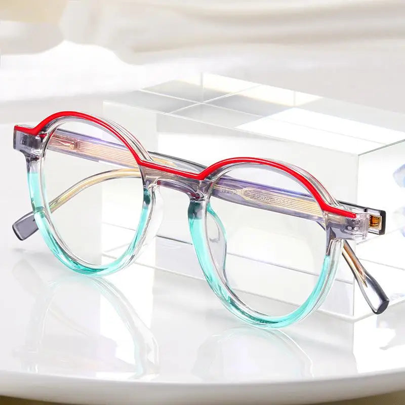 Retro Glasses Thick Insert Legs Pc Anti Blue Light Frame Designer Optical Glasses Round Optical Frame for Glasses 2024