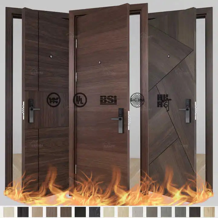 China Top Manufacturer Custom Resort Hotels Doors Luxury Hotel Rooms Doors in 5 Star Fire Rated Wooden Doors