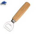 Hot Selling Customized LOGO Classic Beer Can Bar Bottle Wooden Handle Opener