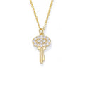 Trendy Luxury 925 Silver 14K 18K Gold Plating Cubic Zirconia Key Pendant Necklace Fine Jewelry