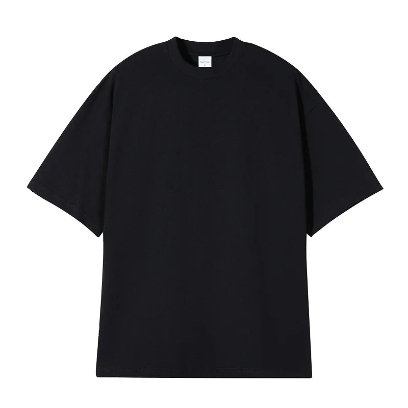 Offer Sample Breathable Plain Plus Size T-shirts 100 Cotton Men  Drop Shoulder Round Neck Half Sleeve T Shirt