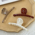 Korean Female Hair Accessories One-Line Clip Hairpin Maillard Back Head Bun Grab Resin Shark Clip made of Acetate