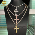 Hip Hop Bling Iced Out Jewelry Popular Special 925 Sterling Silver Gold Plated Cross VVS Moissanite Pendant