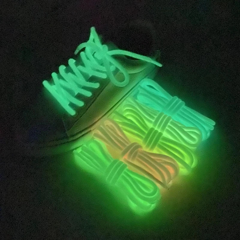 Luminous Shoelaces 4mm Round Glow in the Dark Night Color Fluorescent Shoelace Sports Canvas Shoelaces Adult Children Shoe Laces