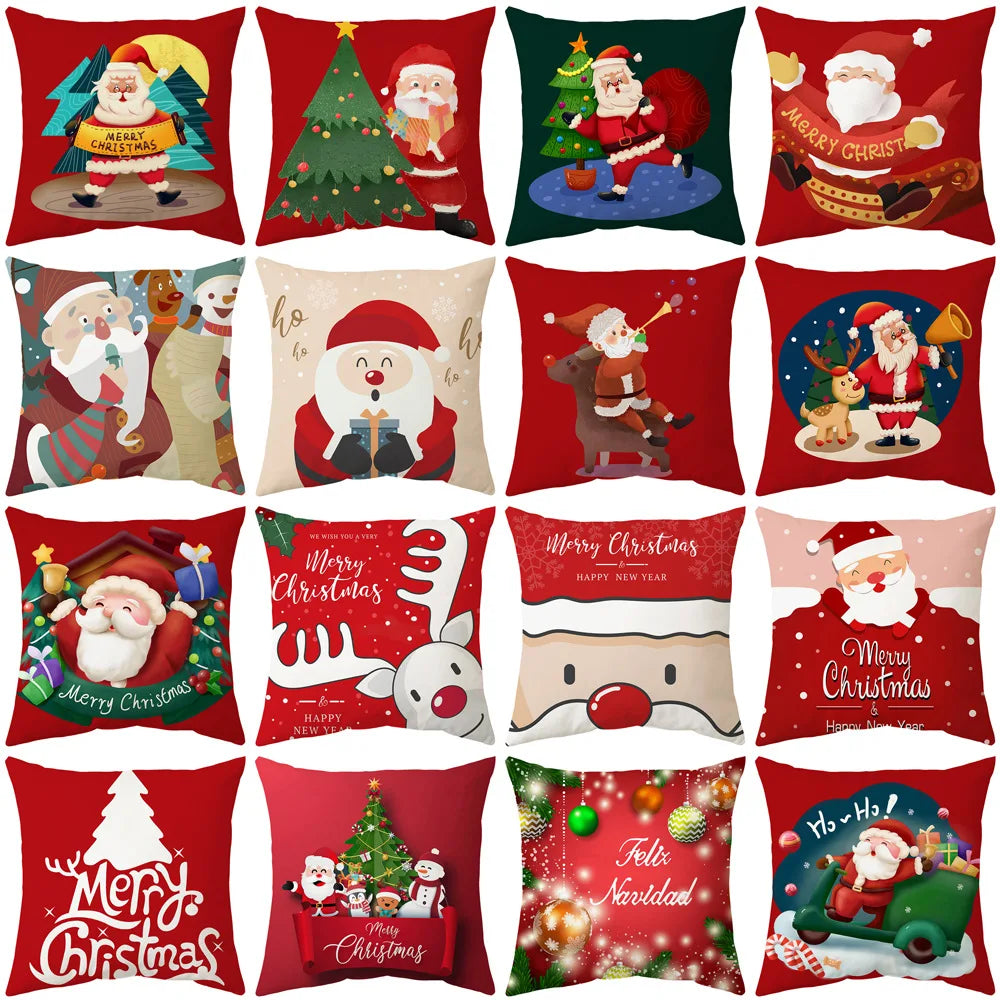 Amity Sofa Cushion Print Christmas Throw Pillow Cover Holiday Gift Christmas Sofa Seat Cushion Covers Decorative Home