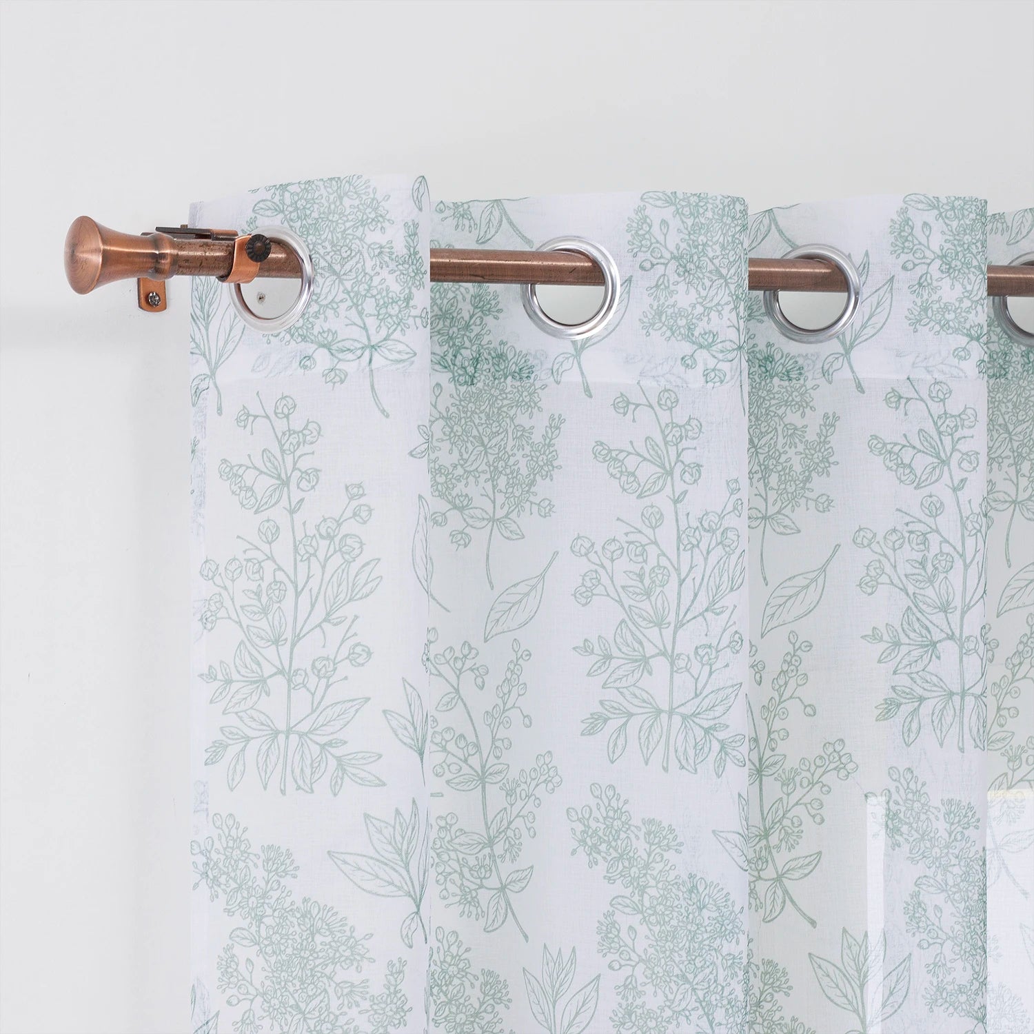 Custom Retro Floral Printed Sheer Window Curtains Colorful Tulle Drapes for Living Room Home Decor