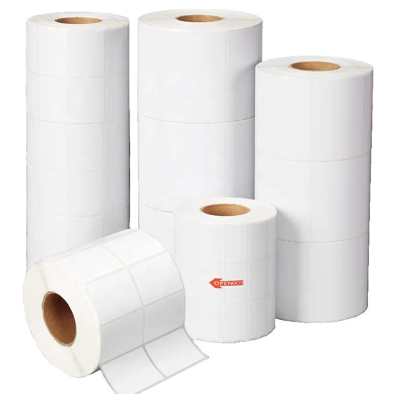 Custom 30*50mm Glossy Thermal Heat Resistant Barcode Roll Sticker Strong Adhesive Bar Code Label for Grocery Use