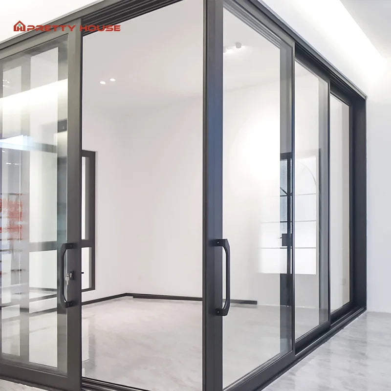 Modern Soundproof Noise Insulation Thermal Break Aluminum Sliding Door with Argon Double Tempered Glass Slide Doors
