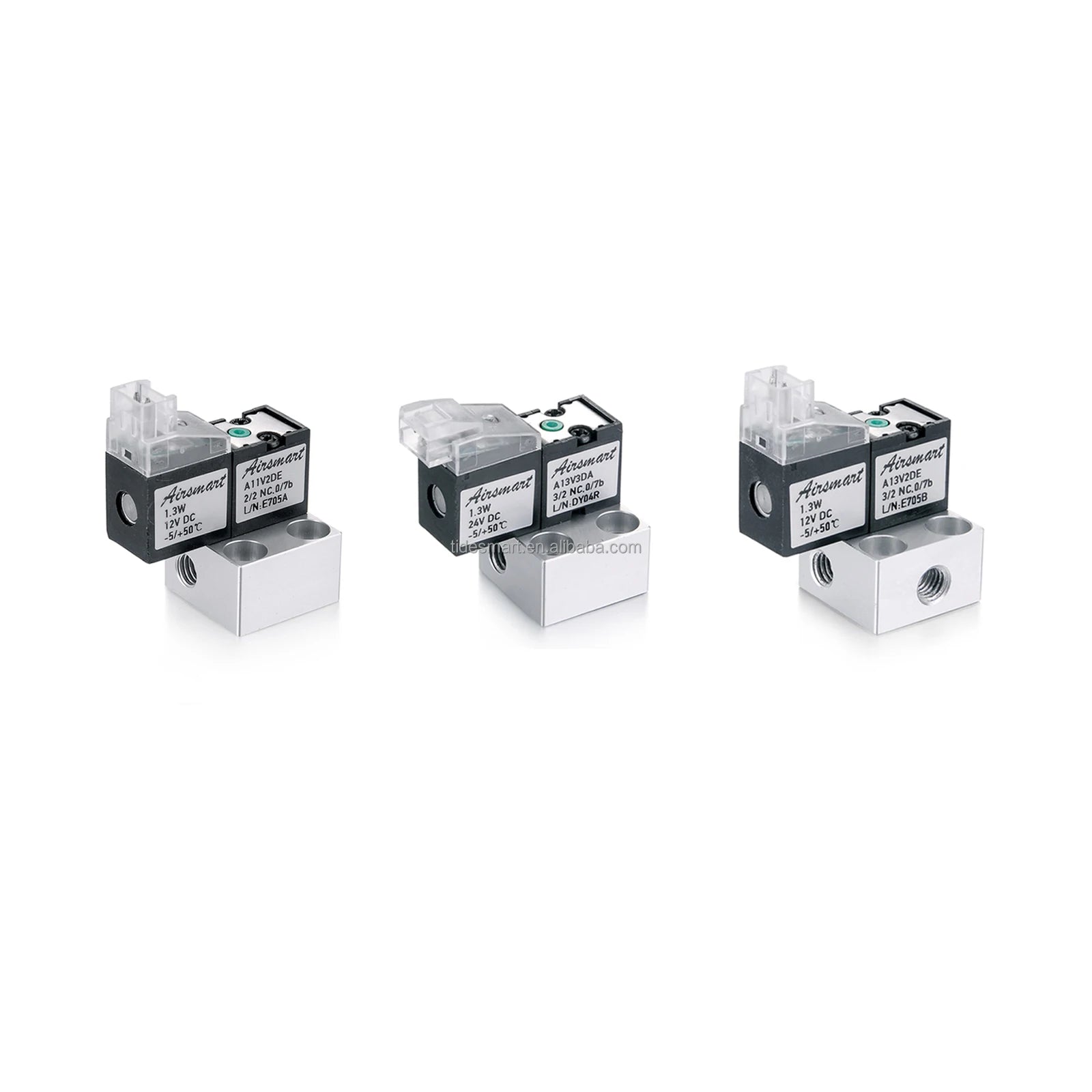12V 2 Position 3 Way Mini Solenoid Air Valve Stainless Steel Gas Control Valve 0-7bar 0.7mm Diameter