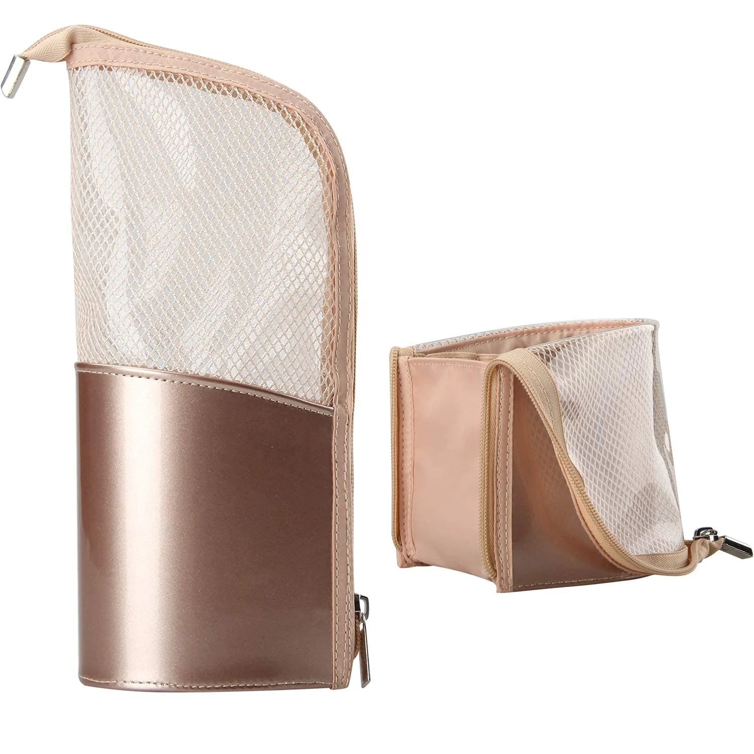 Wholesale Portable Makeup Brush Holder Cosmetic Organizer Bag Waterproof Stand-up Makeup Brush Pouch for Artist Makeup Brush Bag