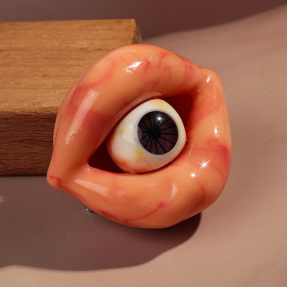 Hot Selling Cartoon Funny Mouth-Eye Acrylic Brooch Lapel Pin for Coats Parties Weddings and Engagements Kids' Gift