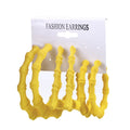 Bohemian New Big Bamboo C-shaped Earrings Geometric Jewelry Frosted 3 Pairs/set Acrylic Color Hoop Earring Set for Women