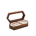 Black Walnut Wooden White Ear Ring Box Luxury Jewellery Packaging  Wood Double Wedding Box Wood Magnetic Ring Box for Two Ring