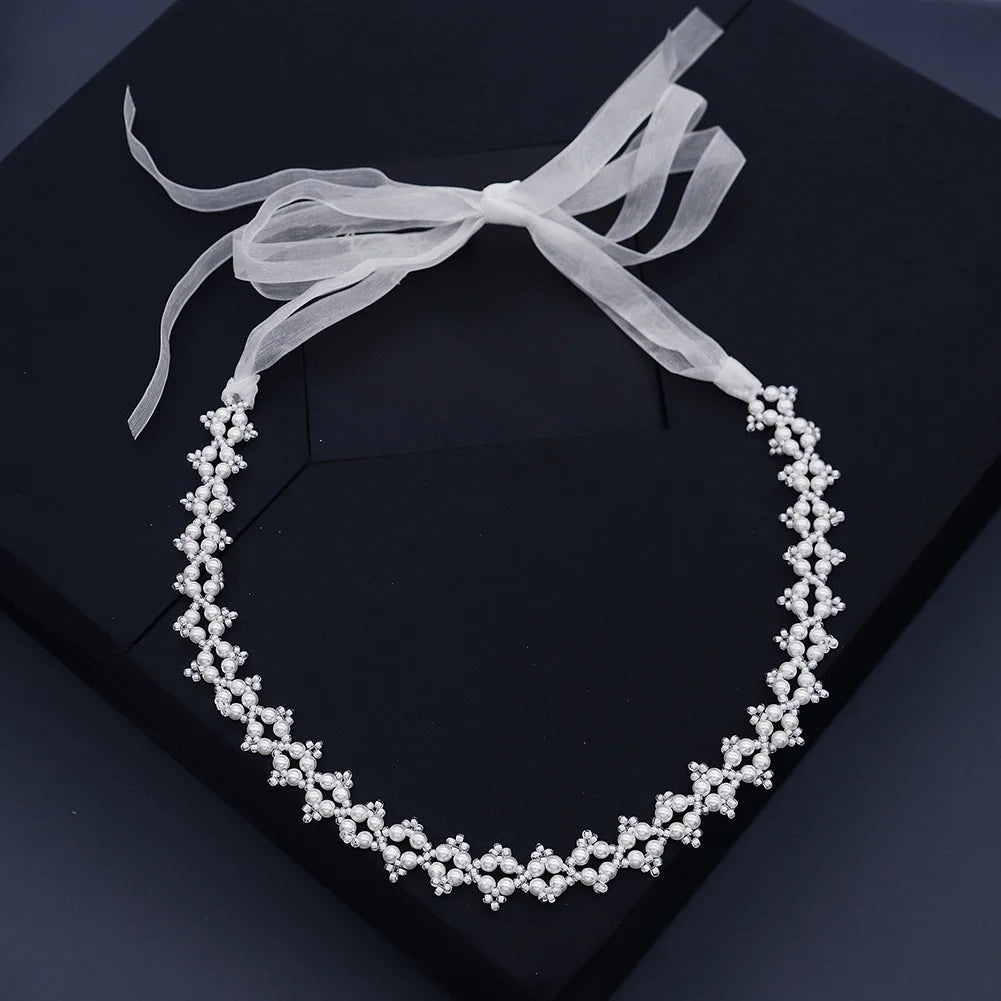 Ivory Pearl Elegant Bridal Hairpiece Bridesmaid Headband for Wedding