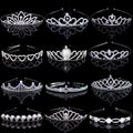24 Design Simple Hair Jewelry Party Princess Crown Headband Wedding Bridal Pearl Silver Rhinestone Crown Tiaras for Women Girls