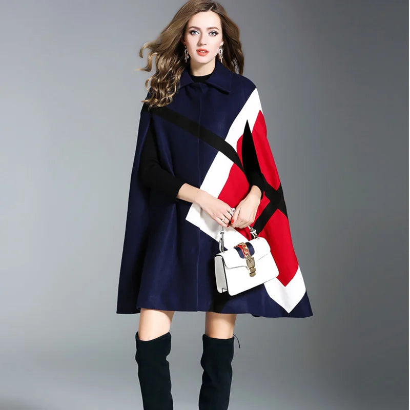 Wholesale 2026 Spring and Autumn Casual Loose Women's Coat Irregular Stitching Color Sleeveless Elegant Temperament Cloak Coat