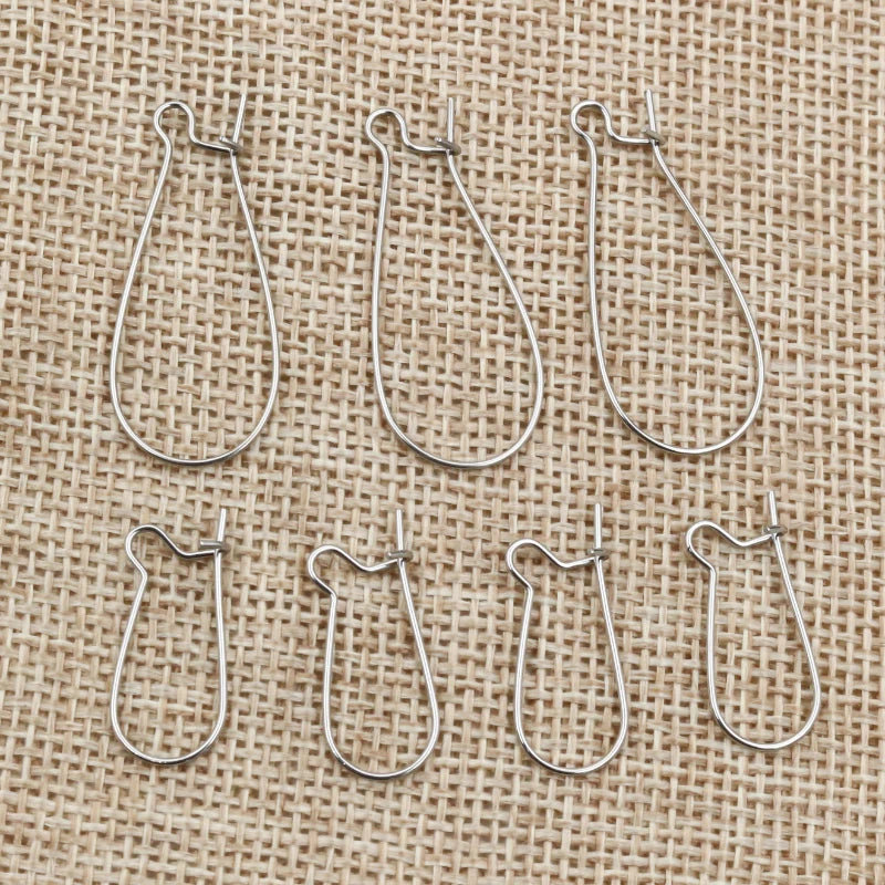 50pcs 9X18mm/11x24mm/16x38mm 316 Stainless Steel Earring Hooks Kidney Earring Ear Wires Findings DIY Jewelry Making